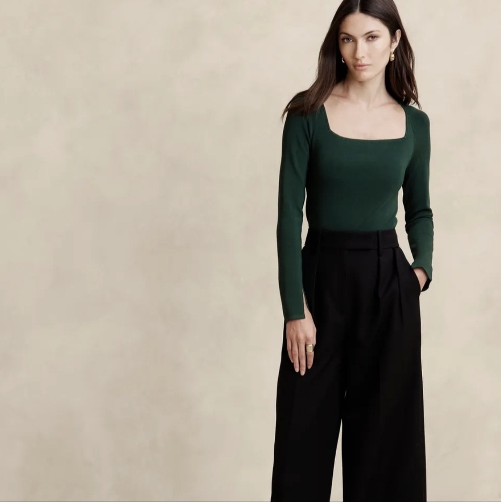 Banana Republic Carolina Square-Neck Sweater Top